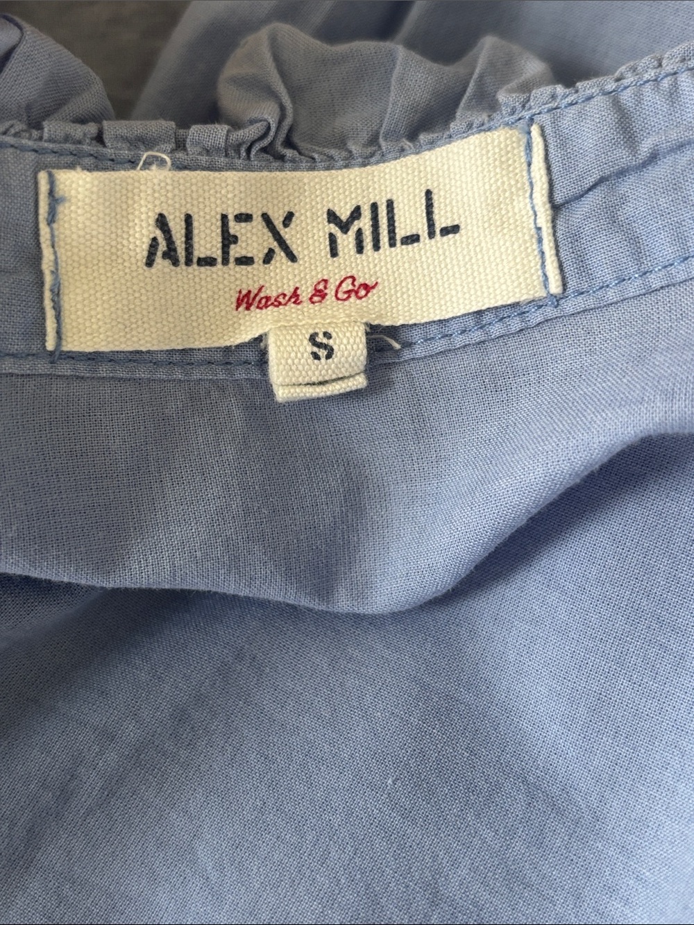 Alex Mill Blake Ruffle Shirt In Cotton Voile In Coastal Blue S - Picture 8 of 11